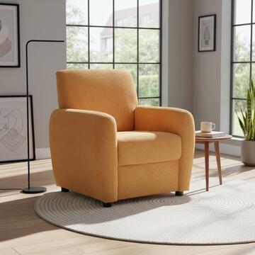 Poltrona Moderna Smoty Rivestita in Tessuto Aragon 77x82x78cm