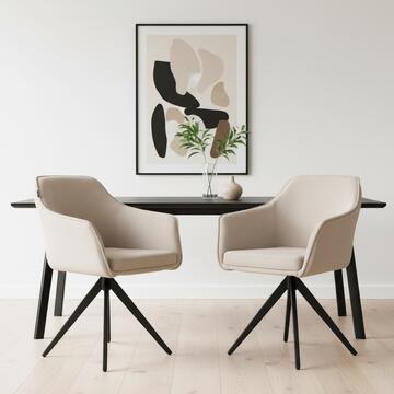 Poltrona Moderna Vadim Beige Imbottita in Ecopelle