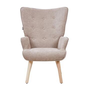 Poltrona Moderna Beige con Gambe in Legno Rovere Calipso... - Marino Fa Mercato