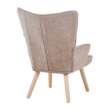 Poltrona Moderna Beige con Gambe in Legno Rovere Calipso... - Marino Fa Mercato