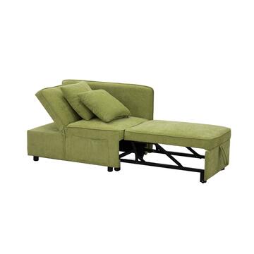 Poltrona Letto Modula Verde Lime con Letto a Carrello Orizzontale, Seduta Alzabile e 2 Cuscini Sfoderabili, 101x70 h 78cm