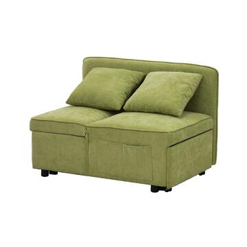 Poltrona Letto Modula Verde Lime con Letto a Carrello Orizzontale, Seduta Alzabile e 2 Cuscini Sfoderabili, 101x70 h 78cm