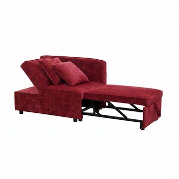 Poltrona Letto Modula Rossa con Letto a Carrello Orizzontale, Seduta Alzabile e 2 Cuscini Sfoderabili, 101x70 h 78cm Marino Fa Mercato