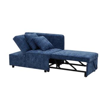 Poltrona Letto Modula Blu con Letto a Carrello Orizzontale,...