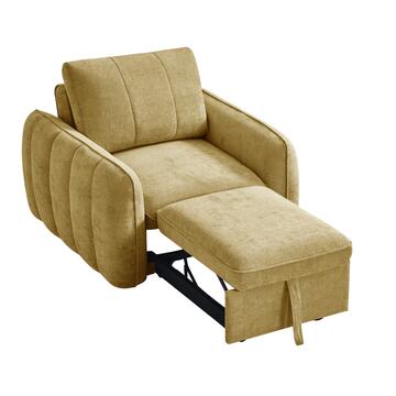 Poltrona Letto Moderna Salvaspazio Colibrì Verde Oliva 106x105 h89 cm con Trapuntatura Verticale