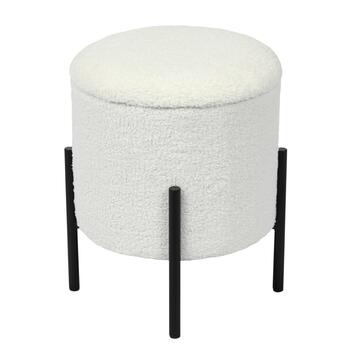 Pouff Bouclé Round diametro 30xh38 bianco / tortora / grigio / nero