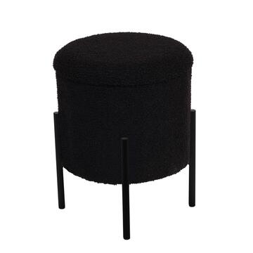 Pouff Bouclé Round diametro 30xh38 bianco / tortora... - Marino Fa Mercato