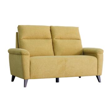 Divano Moderno 2 Posti Curcuma con Sedute Ampie in Tessuto Effetto Tramato Symple Made in Italy