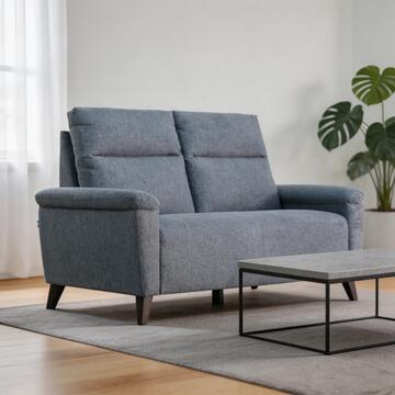 Divano Moderno 2 Posti Grigio con Sedute Ampie in Tessuto Effetto Tramato Symple Made in Italy