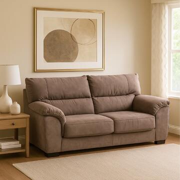 Divano raffinato Malika 3 posti, tessuto grigio, 210x93x98