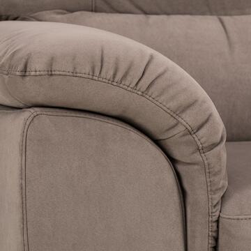 Divano raffinato Malika 3 posti, tessuto grigio, 210x93x98 - Marino Fa Mercato