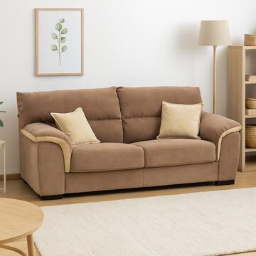 Divano 3 Posti Mikaela Marrone + Cuscini Inclusi 210x98x93cm