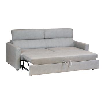 Divano a Letto 3 Posti Matrimoniale Biella 210x90 h 85cm in Ecopelle Made in Italy - Grigio