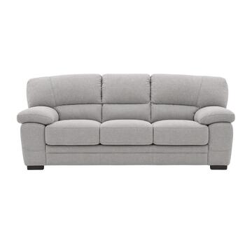 Divano 3 Posti Classico Terry Grigio 210x85 h90 cm, Divano Lineare con Ampi Braccioli Marino Fa Mercato