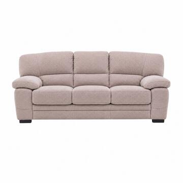Divano 3 Posti Classico Terry Beige 210x85 h90 cm, Divano Lineare con Ampi Braccioli