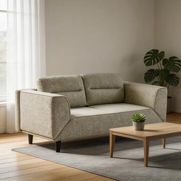 Divano Letto 2 Posti Salvaspazio Tortora con Braccioli Rotanti e Telaio in Legno/Metallo Jair