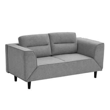 Divano Letto 2 Posti Salvaspazio Grigio con Braccioli Rotanti e Telaio in Legno/Metallo Jair