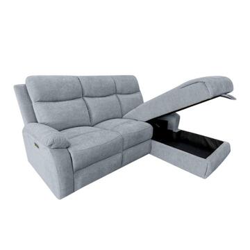 Divano 3 Posti Naly Grigio con Recliner Elettrico +... - Marino Fa Mercato