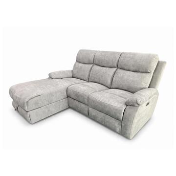 Divano 3 Posti Naly Greige con Recliner Elettrico +... - Marino Fa Mercato