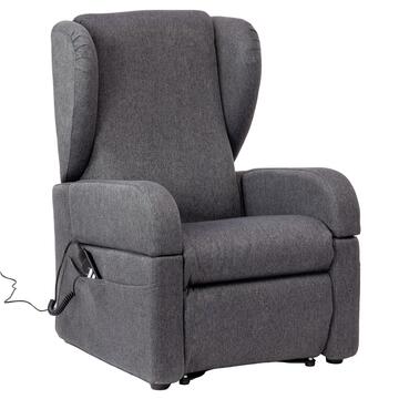 Poltrona motorizzata Viky con meccanismo relax, 2 motori + carrello e braccioli estraibili - Antracite