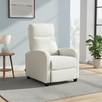 Poltrona Kippy Grigio-Beige, Reclinabile Manualmente, 70x80 h 100 cm