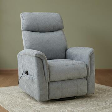 Poltrona Motorizzata Solea Grigia - 2 Motori + Telecomando 4 Funzioni - 2 Tasche Laterali - 97x80 h107 cm