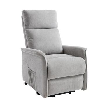 Poltrona Motorizzata Essenza Beige - 1 Motore + Telecomando 2 Funzioni - 2 Tasche Laterali - 93x73 h 105 cm