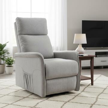 Poltrona Motorizzata Essenza Beige - 1 Motore + Telecomando 2 Funzioni - 2 Tasche Laterali - 93x73 h 105 cm