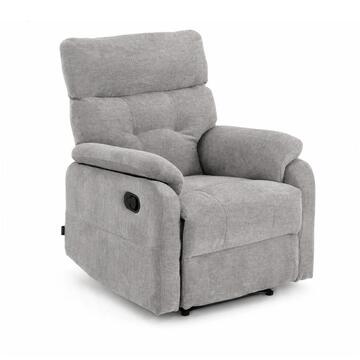 Poltrona Reclinabile Manualmente Nubo Grigia 82x75 h103 cm con Poggiapiedi Elevabile Marino Fa Mercato