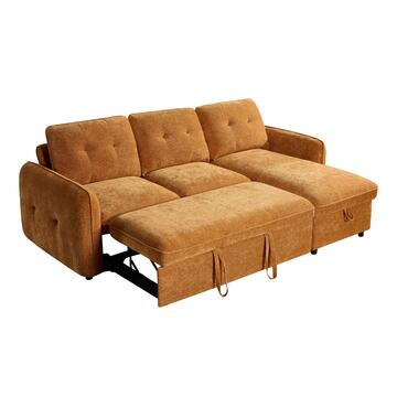 Divano Letto Angolare 3 Posti Reversibile Quincy Arancione... - Marino Fa Mercato