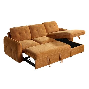 Divano Letto Angolare 3 Posti Reversibile Quincy Arancione... - Marino Fa Mercato