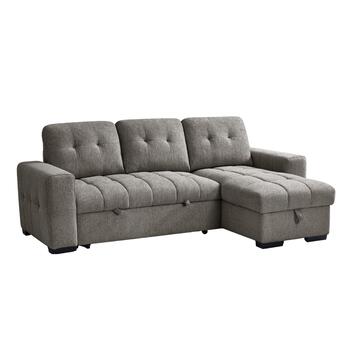 Divano Letto Angolare 3 Posti Reversibile Ellery Antracite...
