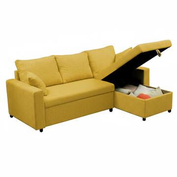 Divano Letto Golf Angolare Ocra - Reversibile - con... - Marino Fa Mercato