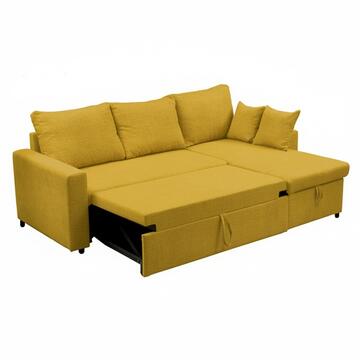 Divano Letto Golf Angolare Ocra - Reversibile - con... - Marino Fa Mercato