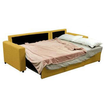 Divano Letto Golf Angolare Ocra - Reversibile - con... - Marino Fa Mercato