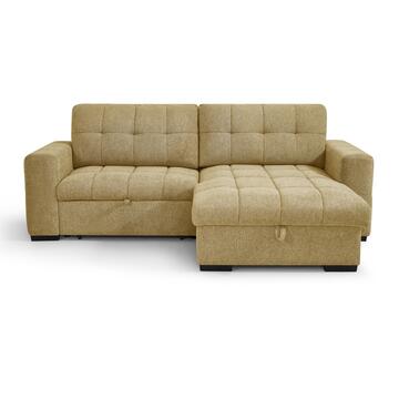 Divano Letto Angolare Reversibile Eclisse Verde 3 Posti - 250x154 h93 cm - con Maxi Chaise Longue con Vano Contenitore