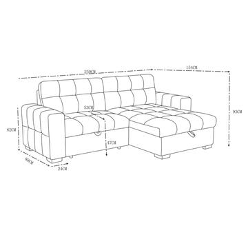 Divano Letto Angolare Reversibile Eclisse Verde 3 Posti... - Marino Fa Mercato