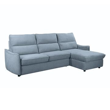 Divano Letto Angolare Yanis Celeste Polvere 3 Posti con Chaise Longue Reversibile 271x165 h102 cm Marino Fa Mercato