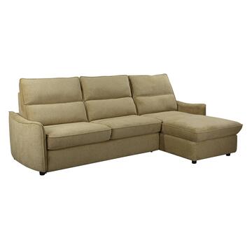 Divano Letto Angolare Yanis Verde 3 Posti con Chaise Longue Reversibile 271x165 h102 cm Marino Fa Mercato
