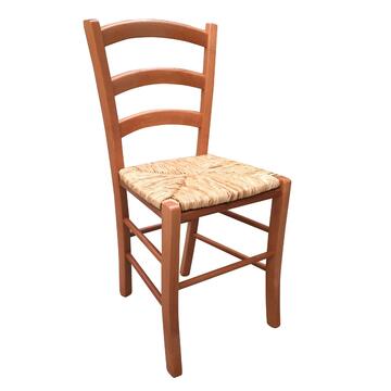 Sedia tradizionale Paesana in legno ciliegio con seduta impagliata Marino Fa Mercato