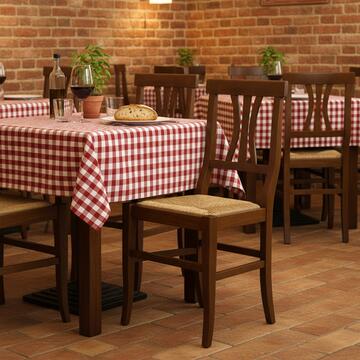 Sedia rustica in legno con seduta in paglia intrecciata