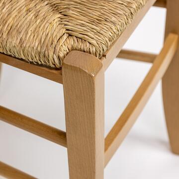 Sedia Paesana Marocco in Legno Massello Naturale con... - Marino Fa Mercato