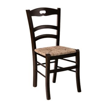 Sedia Tradizionale Savoia in Legno Colore Noce - con Seduta in Paglia - 41,5x41 h88 cm - per Case, Ristoranti, Bar, Agriturismi, Osterie, Enoteche
