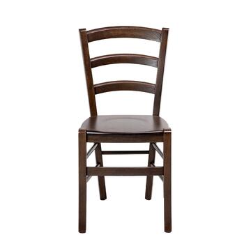 Sedia Tradizionale Paesana in Legno Colore Noce - con Seduta in Legno - 41,5x40 h88 cm - per Case, Ristoranti, Bar, Agriturismi, Osterie, Enoteche