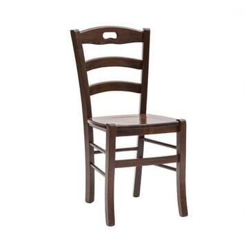 Sedia Tradizionale Savoia in Legno Colore Noce - con Seduta in Legno - 42x40 h88 cm - per Case, Ristoranti, Bar, Agriturismi, Osterie, Enoteche