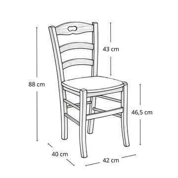 Sedia Tradizionale Savoia in Legno Colore Noce - con Seduta in Legno - 42x40 h88 cm - per Case, Ristoranti, Bar, Agriturismi, Osterie, Enoteche
