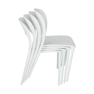 Sedia Sheban Bianca Impilabile 43x55 h 85cm per Bar, Ristorante, Giardino