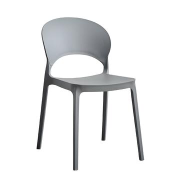 Sedia Fortis Grigia in Polipropilene - 47x58 h78 cm - Impilabile - per Soggiorno, Ufficio, Bar, Ristorante