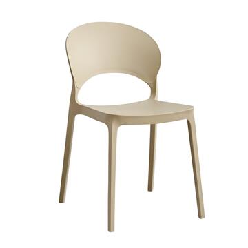 Sedia Fortis Kaki in Polipropilene - 47x58 h78 cm - Impilabile - per Soggiorno, Ufficio, Bar, Ristorante