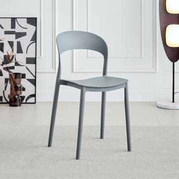 Sedia Xena Grigia in Polipropilene - 43x46 h77 cm - Impilabile - per Soggiorno, Ufficio, Bar, Ristorante